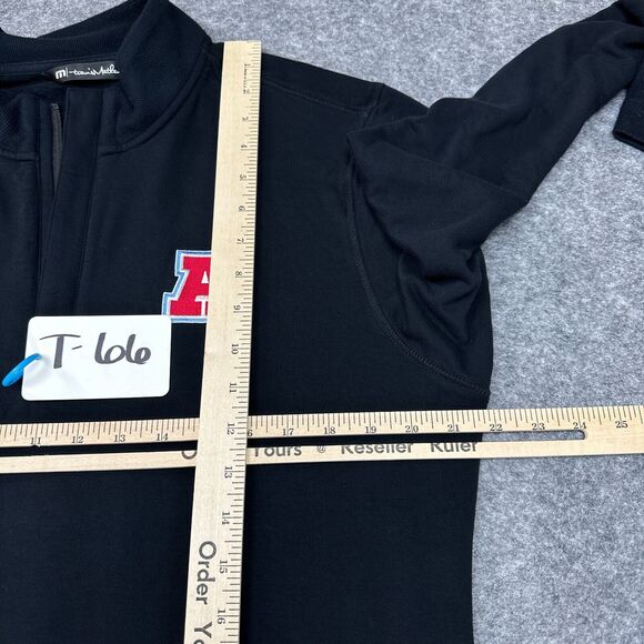 Travis Mathew Pullover Large Black Quarter Zip Fleece Lined Activewear Comfort - Picture 5 of 11